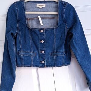 Madewell Denim Square-Neck Crop NWT
